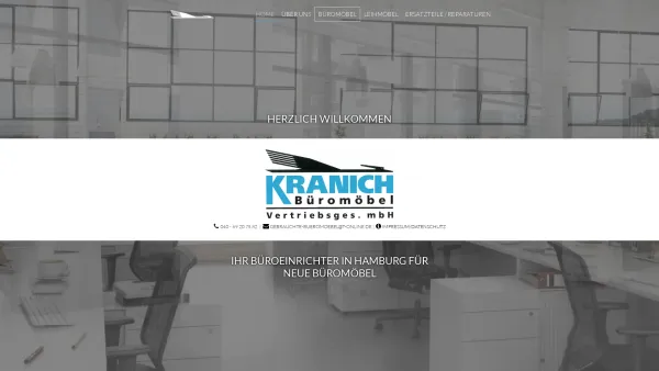 Website Screenshot: Kranich Büromöbel Vertriebs GmbH - Kranich Büromöbel Vertriebs GmbH - Ihr Büroeinrichter in Hamburg für neue und gebrauchte Büromöbel - Date: 2023-06-20 10:38:22
