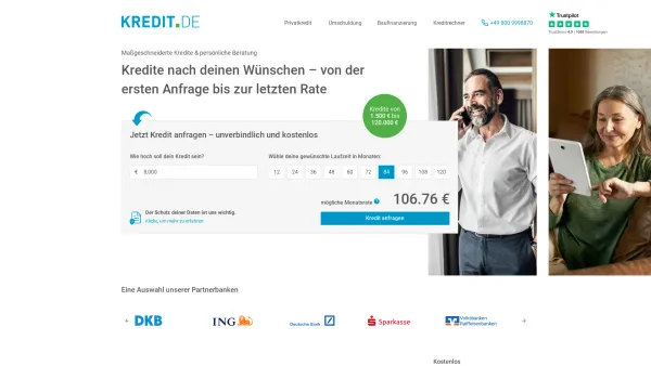 Website Screenshot: Kredit.DE GmbH - Kredit jetzt einfach anfragen - persönlich & günstig | KREDIT.DE - Date: 2023-06-20 10:42:11
