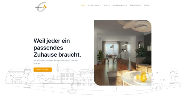 Website Screenshot: Kreisbaugesellschaft Tübingen mbH -  ...Ihr zuverlässiger Partner! - Kreisbau Tübingen - Weil jeder ein passendes Zuhause braucht. - Date: 2023-06-20 10:38:22