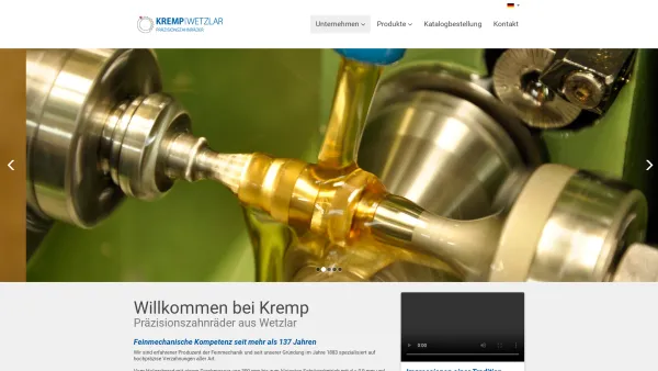 Website Screenshot: KREMP - WETZLAR Präzisionszahnräder Christian Kremp GmbH + Co. KG - KREMP | Wetzlar - Präzisionszahnräder und Feinmechanik - Date: 2023-06-20 10:38:22