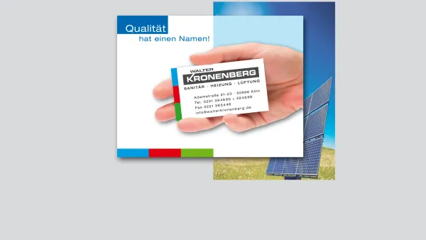 Website Screenshot: Walter Kronenberg GmbH & Co.KG -  Fachbetrieb im Fachverband Sanitär-Heizung-Klima - Willkommen auf der Homepage von der Firma Walter Kronenberg - Date: 2023-06-20 10:38:22