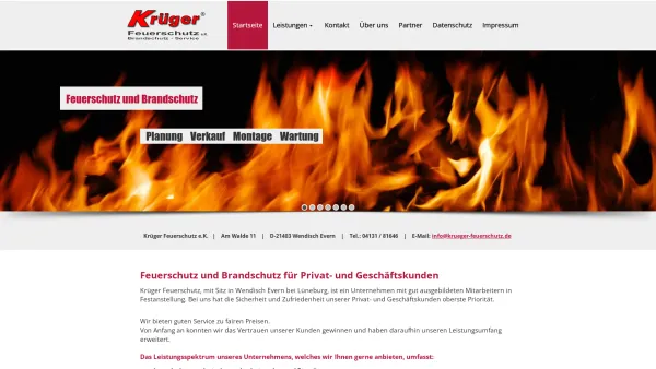 Website Screenshot: Krüger Feuerschutz e.K. - Krüger Feuerschutz - Brandschutz-Service Lüneburg - Date: 2023-06-20 10:38:22