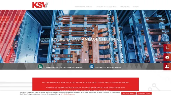 Website Screenshot: KSV Koblenzer Steuerungs- und Verteilungsbau GmbH -  Partner für heute und morgen - Startseite | KSV - Date: 2023-06-20 10:38:22