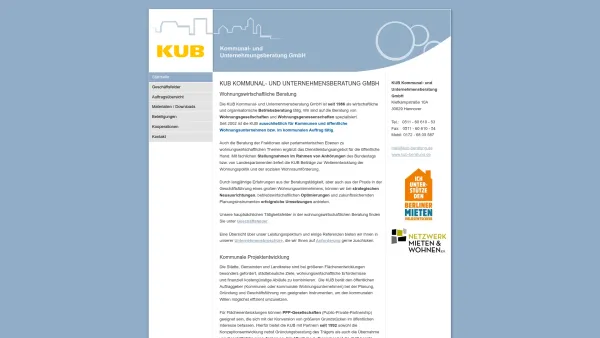 Website Screenshot: KUB Kommunal und Unternehmensberatung GmbH - KUB KOMMUNAL- UND UNTERNEHMENSBERATUNG GMBH - KUB Kommunal- und Unternehmensberatung GmbH - Date: 2023-06-20 10:38:22
