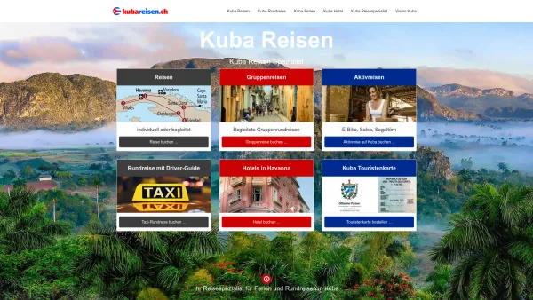 Website Screenshot: Reiselade Huttwil GmbH - Private Rundreisen Kuba: Individuell oder mit Guide - Date: 2023-06-20 10:42:11