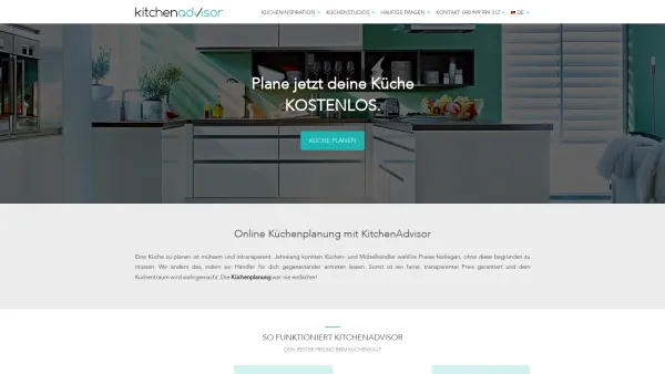 Website Screenshot: Küchenplan® - Küchenplanung + Online Küchenplaner: Selber Küche planen & vergleichen mit KitchenAdvisor - Date: 2023-06-20 10:38:22