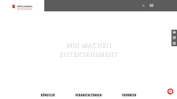 Website Screenshot: Künstlermedia -  music-fun-events & more - Künstlermedia - Corporate Events, Künstler & Tourneen - Date: 2023-06-20 10:38:22