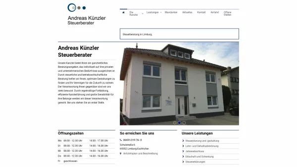 Website Screenshot: Künzler Andreas, Steuerbüro - StB Andreas Künzler in Limburg-Eschhofen - Date: 2023-06-20 10:38:22