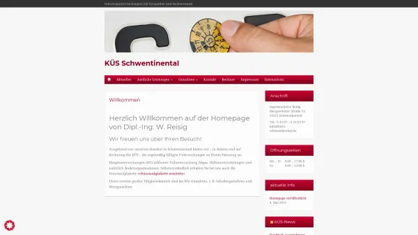 Website Screenshot: Ingenieurbüro Reisig - KÜS Schwentinental | Willkommen | Fahrzeuguntersuchungen mit Sympathie und Sachverstand - Date: 2023-06-20 10:38:22