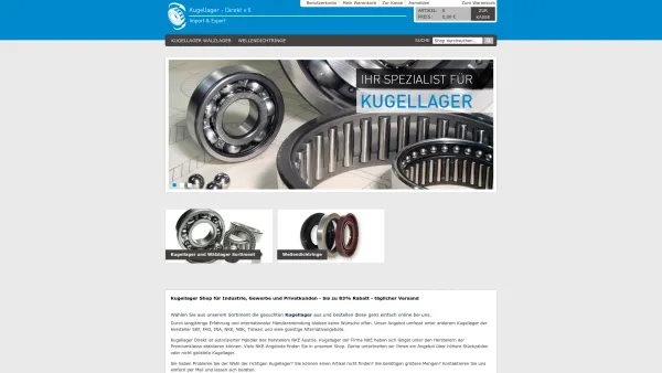 Website Screenshot: Kugellager-direkt.de - Kugellager Shop | günstig Qualitätslager online kaufen - Date: 2023-06-20 10:38:22
