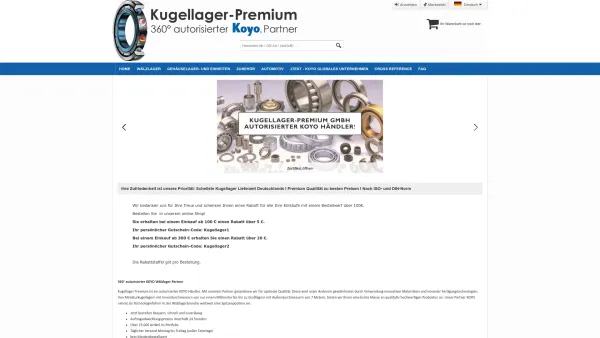 Website Screenshot: Kugellager-Premium GmbH - Kugellager-Premium - KOYO Handelspartner - Date: 2023-06-20 10:42:11
