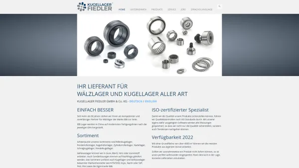 Website Screenshot: Kugellager Fiedler GmbH & Co. KG -  preisgünstig - schnell - zuverlässig - FIEDLER - Lieferant für Wälzlager und Kugellager aller Art - Date: 2023-06-20 10:38:25