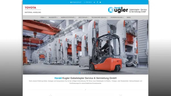Website Screenshot: Harald Kugler Gabelstapler Service & Vermietung GmbH - Harald Kugler Gabelstapler-Service & Vermietung GmbH, Im Grund 7, 88356 Ostrach - Date: 2023-06-20 10:38:25