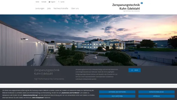 Website Screenshot: Kuhn Hydraulics GmbH - Startseite – Zerspanungstechnik Kuhn Edelstahl – High Performance Key Components - Date: 2023-06-20 10:38:25