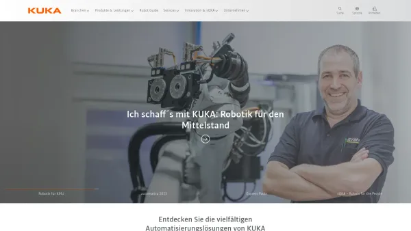 Website Screenshot: KUKA Roboter GmbH - industrial intelligence 4.0_beyond automation - KUKA AG - Date: 2023-06-20 10:42:11