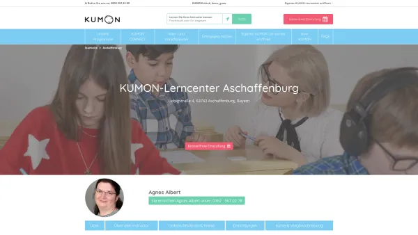 Website Screenshot: Kumon Lerncenter Aschaffenburg - Mathe und Englisch Nachhilfe Aschaffenburg für jedes Alter - KUMON Deutschland - Date: 2023-06-20 10:38:25