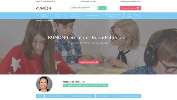 Website Screenshot: Kumon Lerncenter Bonn-Plittersdorf - Professionelle Nachhilfe Bonn Plittersdorf für Englisch und Mathe - KUMON Deutschland - Date: 2023-06-20 10:38:25
