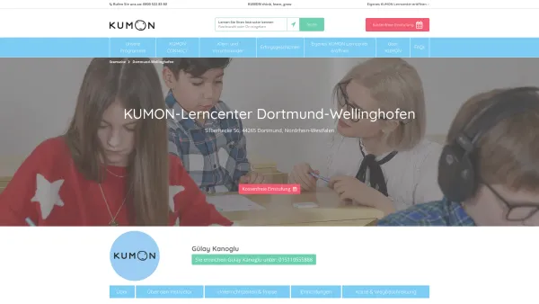 Website Screenshot: Kumon Lerncenter Dortmund-Wellinghofen - Professionelle Nachhilfe Dortmund Wellinghofen für Mathe und Englisch - KUMON Deutschland - Date: 2023-06-20 10:38:25
