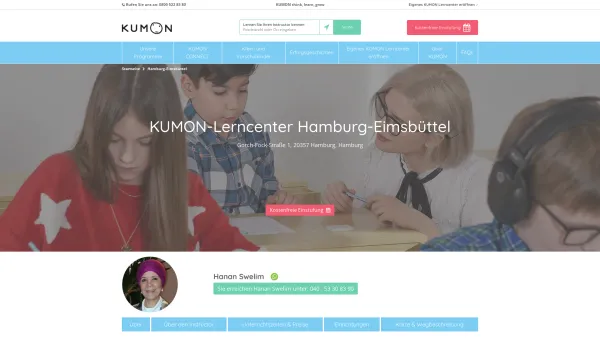 Website Screenshot: Kumon Lerncenter Hamburg-Eimsbüttel - Professionelle Nachhilfe Hamburg Eimsbüttel für Mathe & Englisch - KUMON Deutschland - Date: 2023-06-20 10:38:25