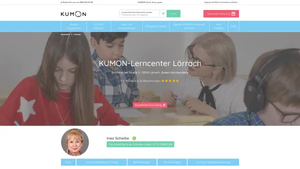 Website Screenshot: Kumon Lerncenter Lörrach - Professionelle Nachhilfe Lörrach für Mathe und Englisch - KUMON Deutschland - Date: 2023-06-20 10:38:25