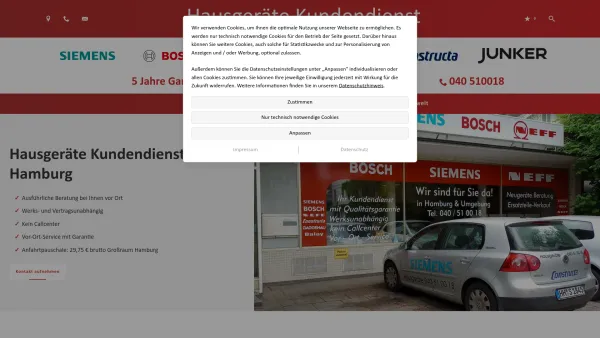 Website Screenshot: HLG Hausgeräte-Handels-GmbH - Hausgeräte Elektrogeräte Kundendienst Hamburg - Hausgeräte Kundendienst - Date: 2023-06-20 10:38:25