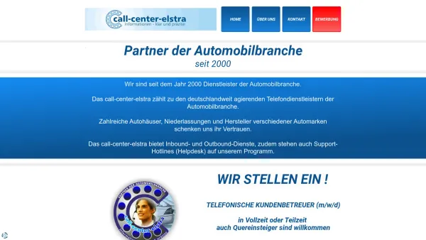 Website Screenshot: call-center-elstra -  Informationen -  klar und präzise - call-center-elstra GmbH - Wir stellen ein ! - Date: 2023-06-20 10:38:25