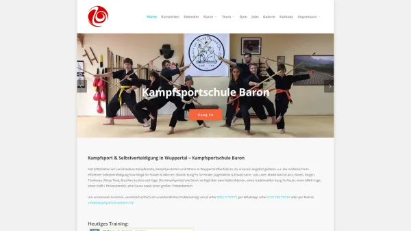 Website Screenshot: Kung-Fu Schule Baron - Kampfsport & Selbstverteidigung in Wuppertal | MMA, BJJ, Luta Livre, Krav Maga, Thai-Kickboxen, Kung-Fu, Grappling | Kampfsportschule | Baron - Date: 2023-06-20 10:38:25