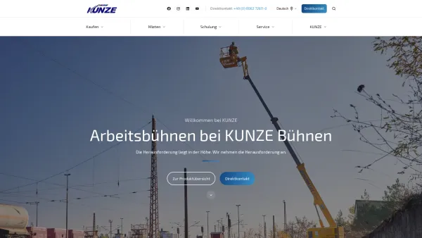Website Screenshot: Kunze GmbH - Arbeitsbühnen bei KUNZE Bühnen - Date: 2023-06-20 10:38:25