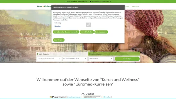 Website Screenshot: Kur Reisen - Startseite - Kurreisebüro - Date: 2023-06-20 10:38:25