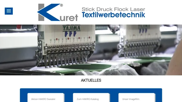 Website Screenshot: KURET SPORT - Kuret-Sport Stickerei Schramberg - Date: 2023-06-20 10:38:25