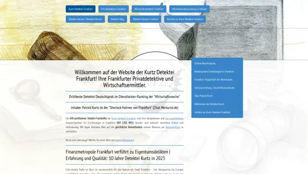 Website Screenshot: Die IHK-zertifizierten Detektive der Kurtz Detektei Frankfurt ermitteln für Sie in Frankfurt, in Hessen, bundes und weltweit zu fa - Privatdetektive | Wirtschaftsdetektei - Kurtz Detektei Frankfurt - Date: 2023-06-20 10:42:11