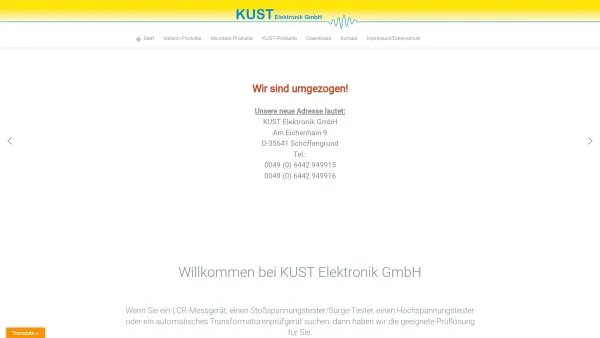 Website Screenshot: KUST Messgeräte GmbH - KUST Elektronik GmbH | - Date: 2023-06-20 10:38:25