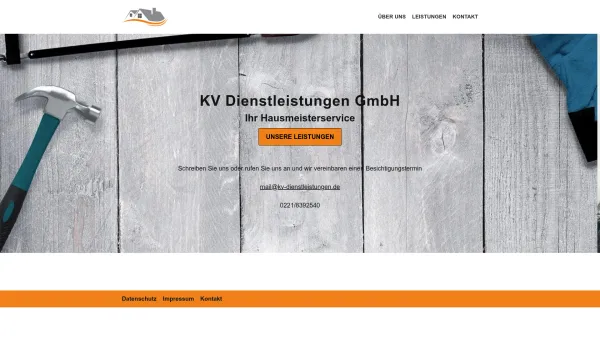 Website Screenshot: KV-Dienstleistungen Karin Ettingshaus -  Kompetenz aus einer Hand - KV Dienstleistungen Hausmeisterservice in Köln - Date: 2023-06-20 10:38:25