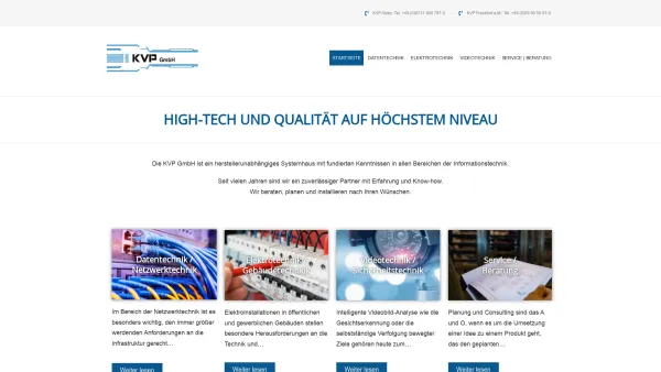Website Screenshot: KVP GmbH Kommunikation Vertrieb Planung - kvpffm – Informationstechnik, Videotechnik, Datentechnik, Elektrotechnik, Beratung - Date: 2023-06-20 10:38:25