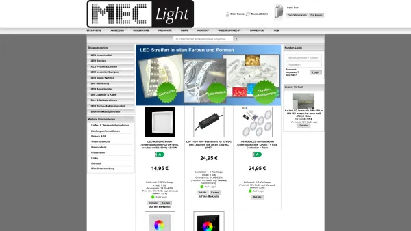 Website Screenshot: Beleuchtung LED L-Tronic - mec-light GmbH & Co. KG - Date: 2023-06-20 10:38:25