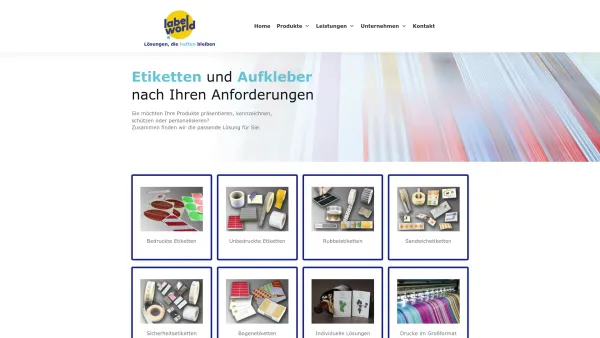 Website Screenshot: Gerhard Bernd Plamann Label World -  Ihr  Spezialist für Haftetiketten! - Home - Label World - Date: 2023-06-20 10:38:25
