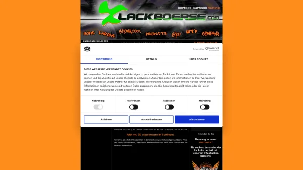 Website Screenshot: Lackboerse - Autolack | Effektlack | Wassertransferdruck - Date: 2023-06-20 10:38:25