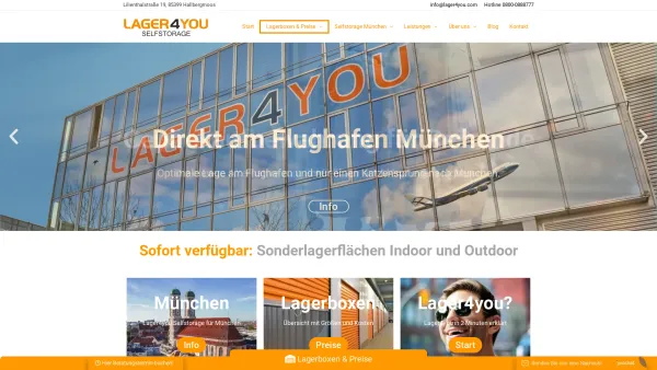 Website Screenshot: Lager4you GmbH - Lager4you: Lagerraum mieten München - Date: 2023-06-20 10:42:11
