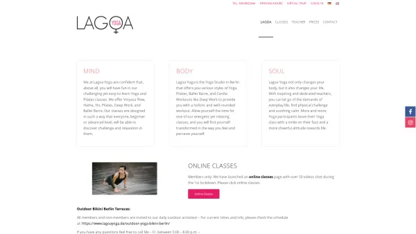Website Screenshot: Lagoa Yoga Studio Berlin - Lagoa Yoga Berlin - Date: 2023-06-20 10:38:25