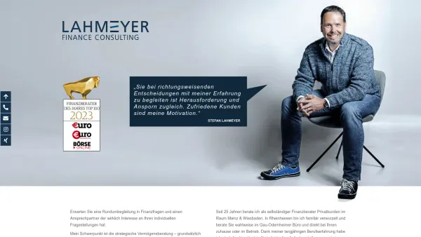 Website Screenshot: Lahmeyer Consulting Spezialist für Finanzplanung und Versicherungsanalyse Unabhängiger Finanz und Versicherungsmakler - Lahmeyer Finance Consulting GmbH - Date: 2023-06-20 10:38:25
