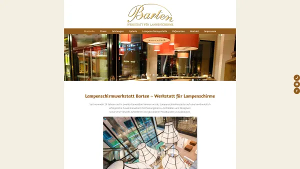 Website Screenshot: Barten Lampenschirmwerkstatt - Lampenschirmwerkstatt Barten | - Date: 2023-06-20 10:38:25