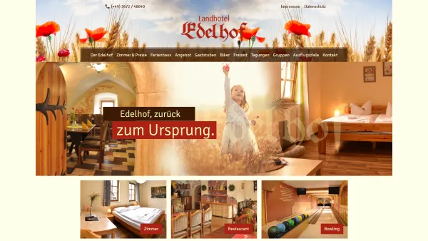 Website Screenshot: Thüringer Landhotel Edelhof - Landhotel Thüringen - Landhotel Edelhof - Kolkwitz bei Rudolstadt - Date: 2023-06-20 10:38:27