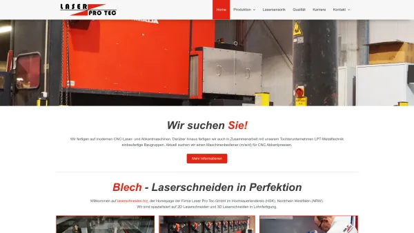 Website Screenshot: Laser Pro Tec GmbH Laser Produktion Technologie - Laserschneiden, Lohnfertigung, HSK, NRW Laser Pro Tec GmbH - Date: 2023-06-20 10:38:28