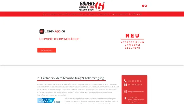 Website Screenshot: Gödeke Metall & Laser Technik GmbH - Metallverarbeitung | Lohnfertigung Metallbau | Gödeke Metall & Lasertechnik - Date: 2023-06-20 10:38:28