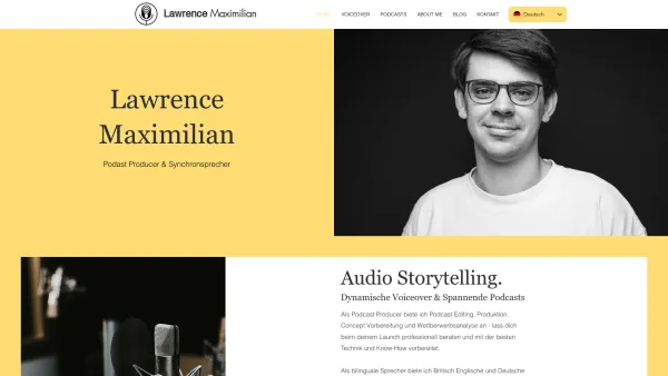 Website Screenshot: Lawrence Maximilian - Deutscher Sprecher & Podcast Producer | Lawrence Maximilian - Date: 2023-06-20 10:42:11