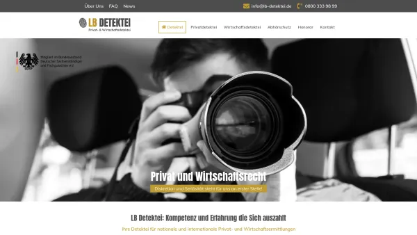 Website Screenshot: LB Detektive GmbH - LB Detektei® I Wirtschaftsdetektei & Sachverständige - Date: 2023-06-20 10:42:11
