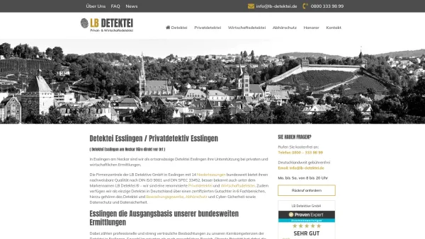 Website Screenshot: LB Detektive GmbH Detektei Esslingen - LB Detektive GmbH · Detektei Esslingen · Abhörschutz - Date: 2023-06-20 10:42:11