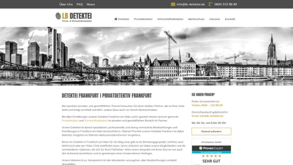 Website Screenshot: LB Detektive GmbH Detektei Frankfurt am Main - Detektei Frankfurt I LB Detektive - Privatdetektiv Frankfurt - Date: 2023-06-20 10:42:11