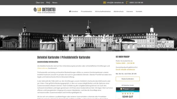 Website Screenshot: LB Detektive GmbH Detektei Karlsruhe - Detektei Karlsruhe I LB Detektive GmbH - Privatdetektiv Karlsruhe - Date: 2023-06-20 10:42:11