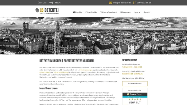 Website Screenshot: LB Detektive GmbH Detektei München - Detektei München I Abhörschutz - LB Detektive - Date: 2023-06-20 10:42:11